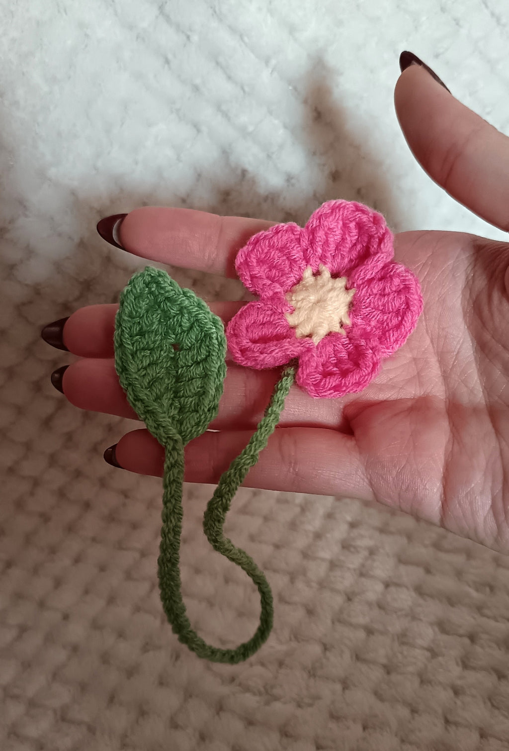 Marque-pages fleur rose