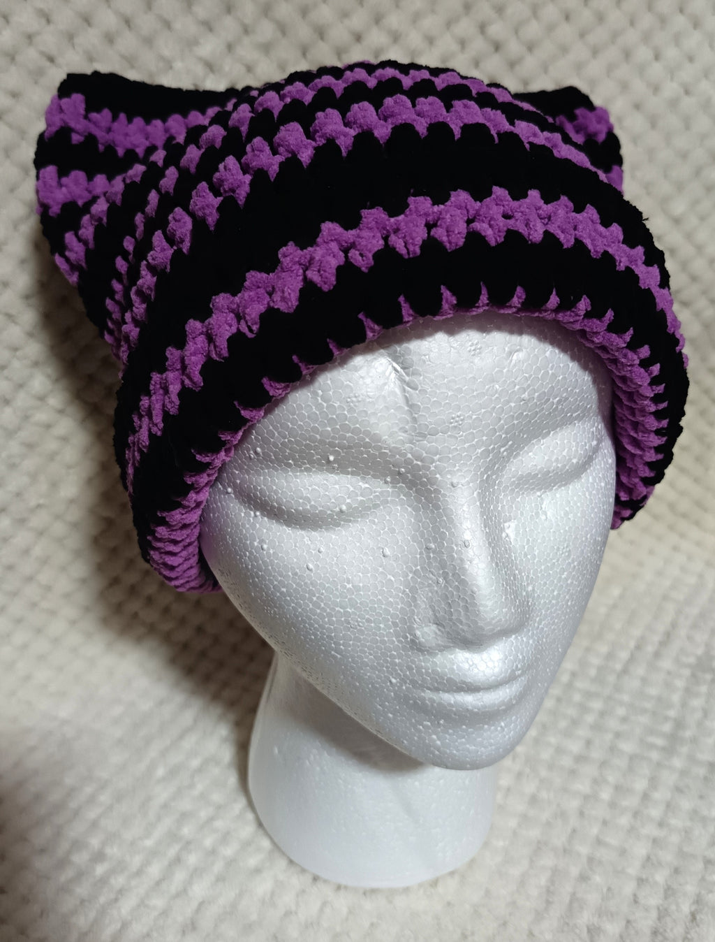 Bonnet rayé oreilles de chat