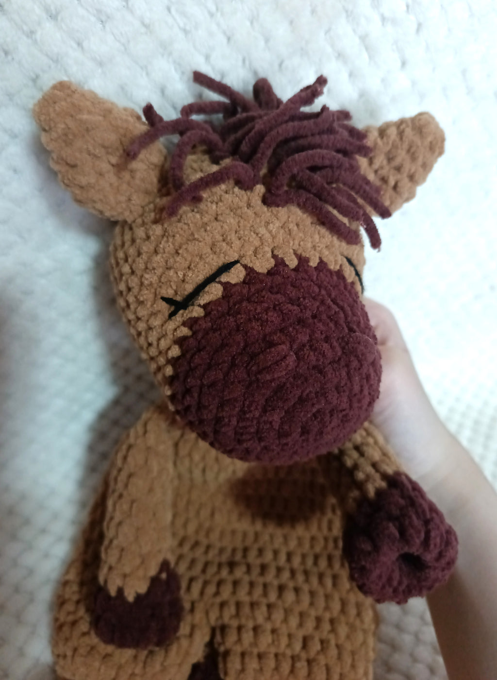 Doudou cheval marron