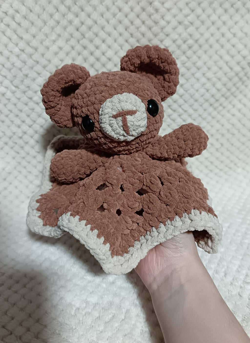 Doudou chiffon Tête d'Ours brun