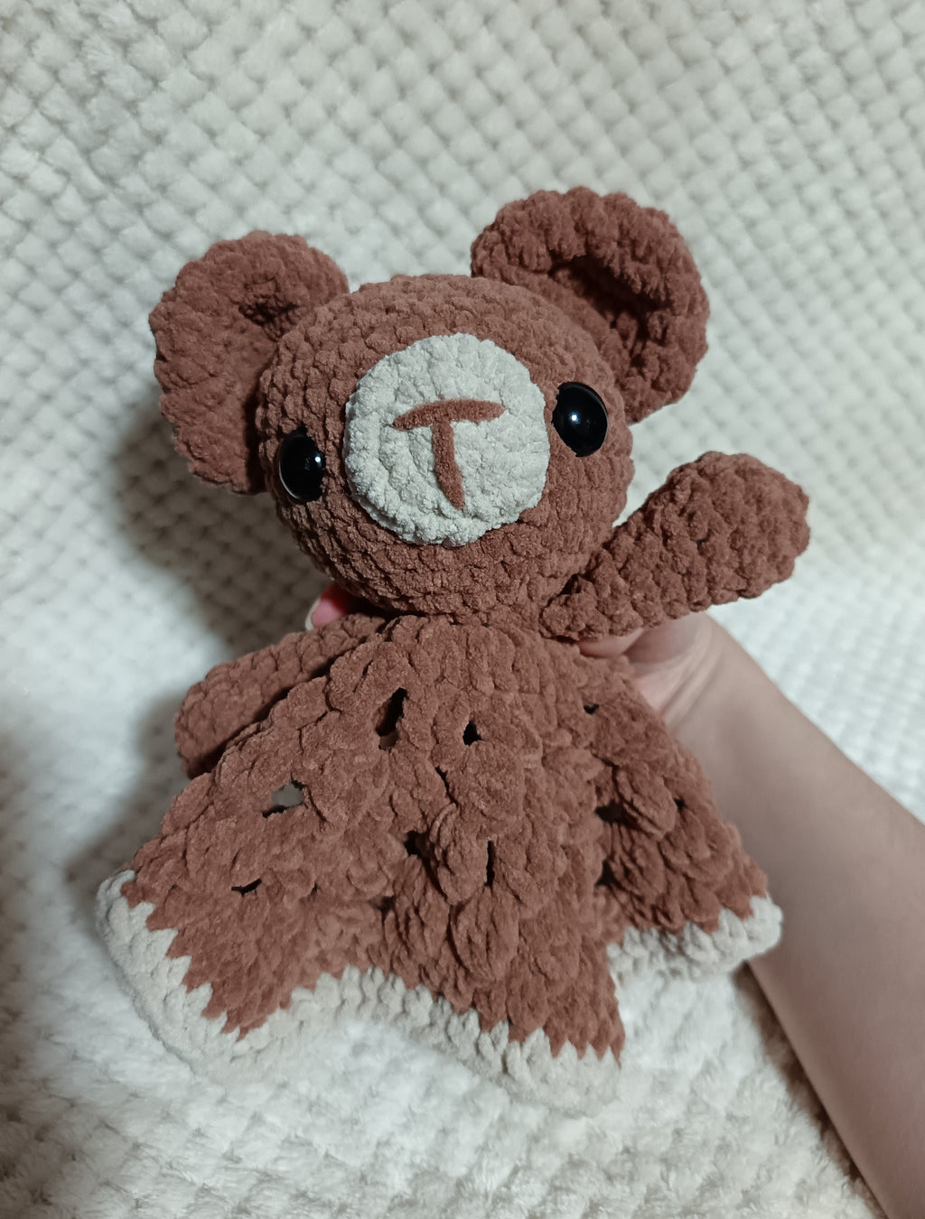 Doudou chiffon Tête d'Ours brun