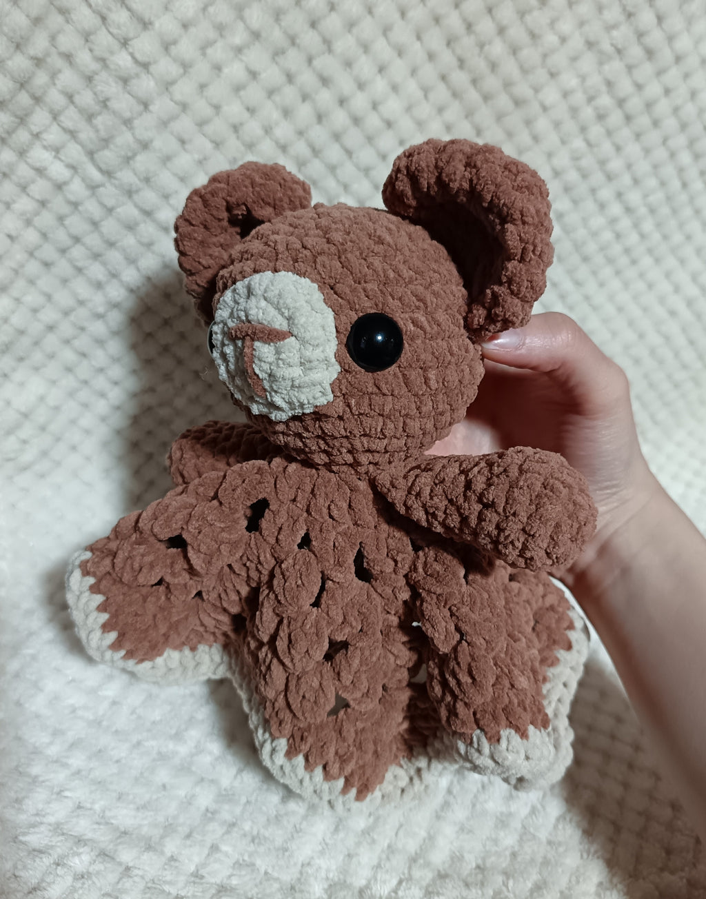Doudou chiffon Tête d'Ours brun