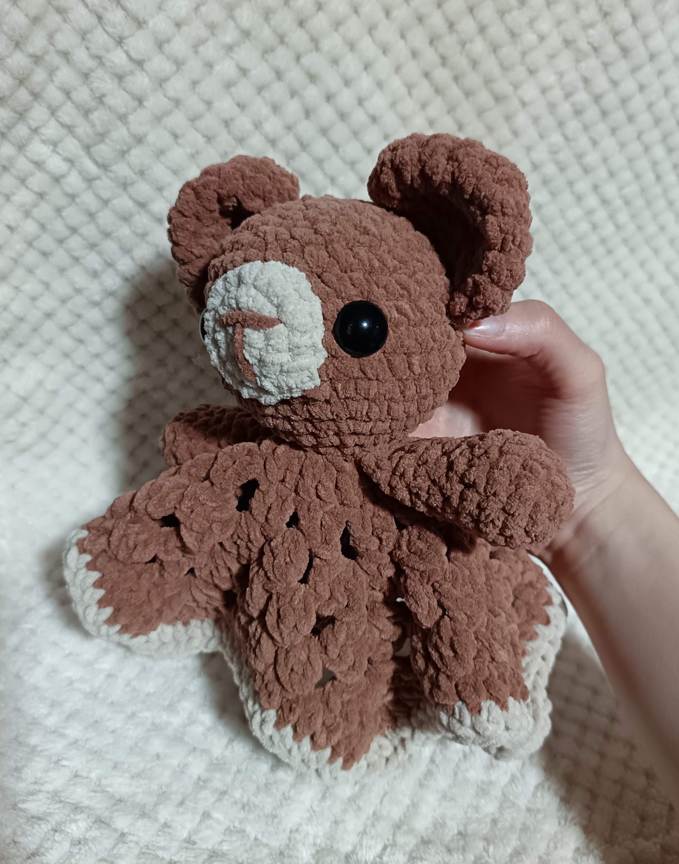 Doudou chiffon Tête d'Ours brun