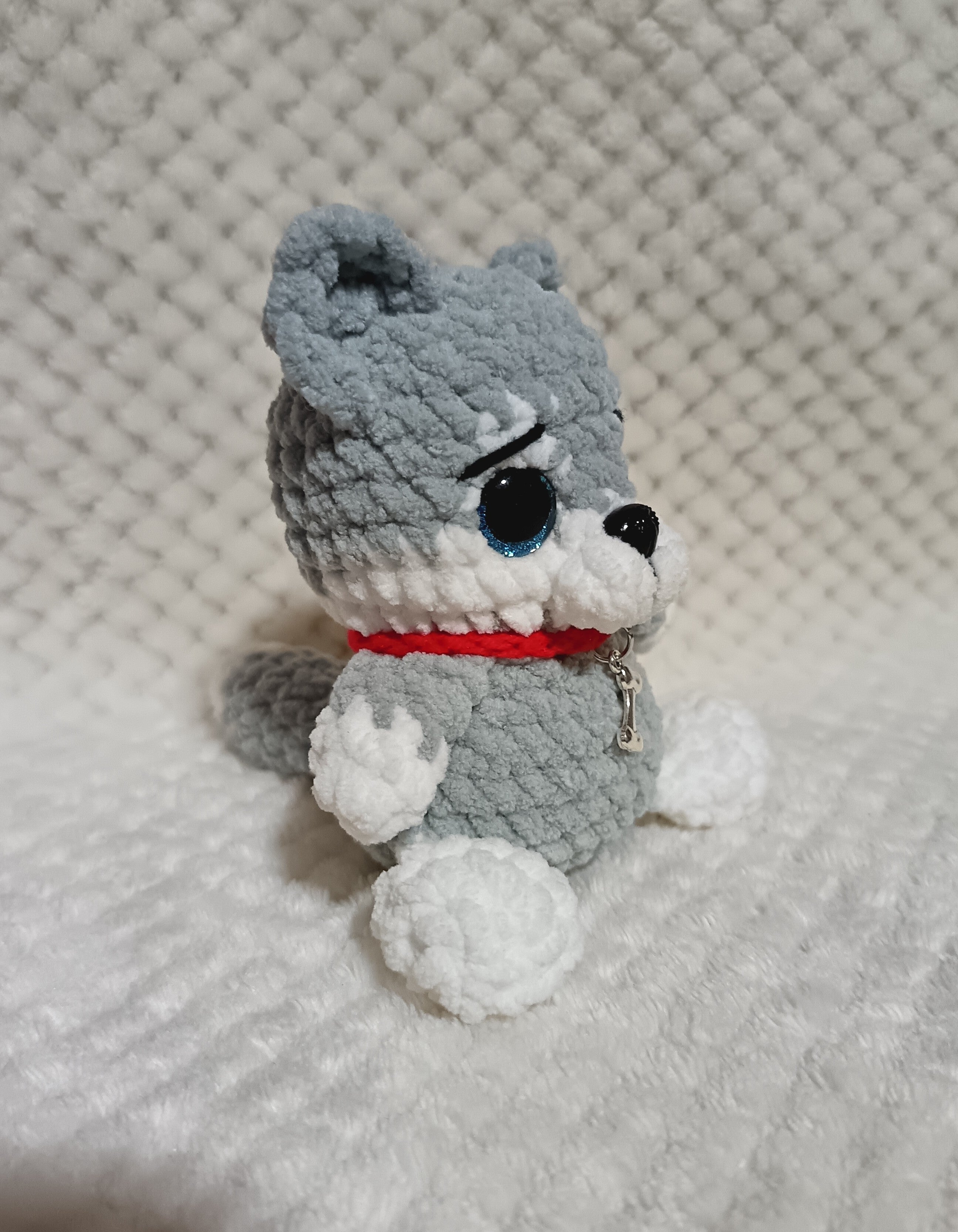 Husky avec collier os