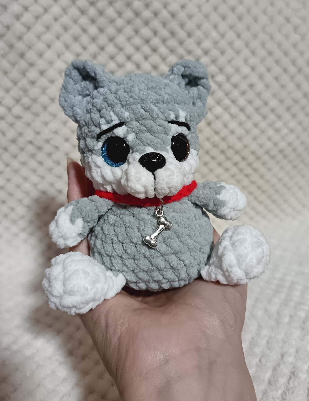Husky avec collier os