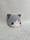 Porte-clés Tête de Chat gris