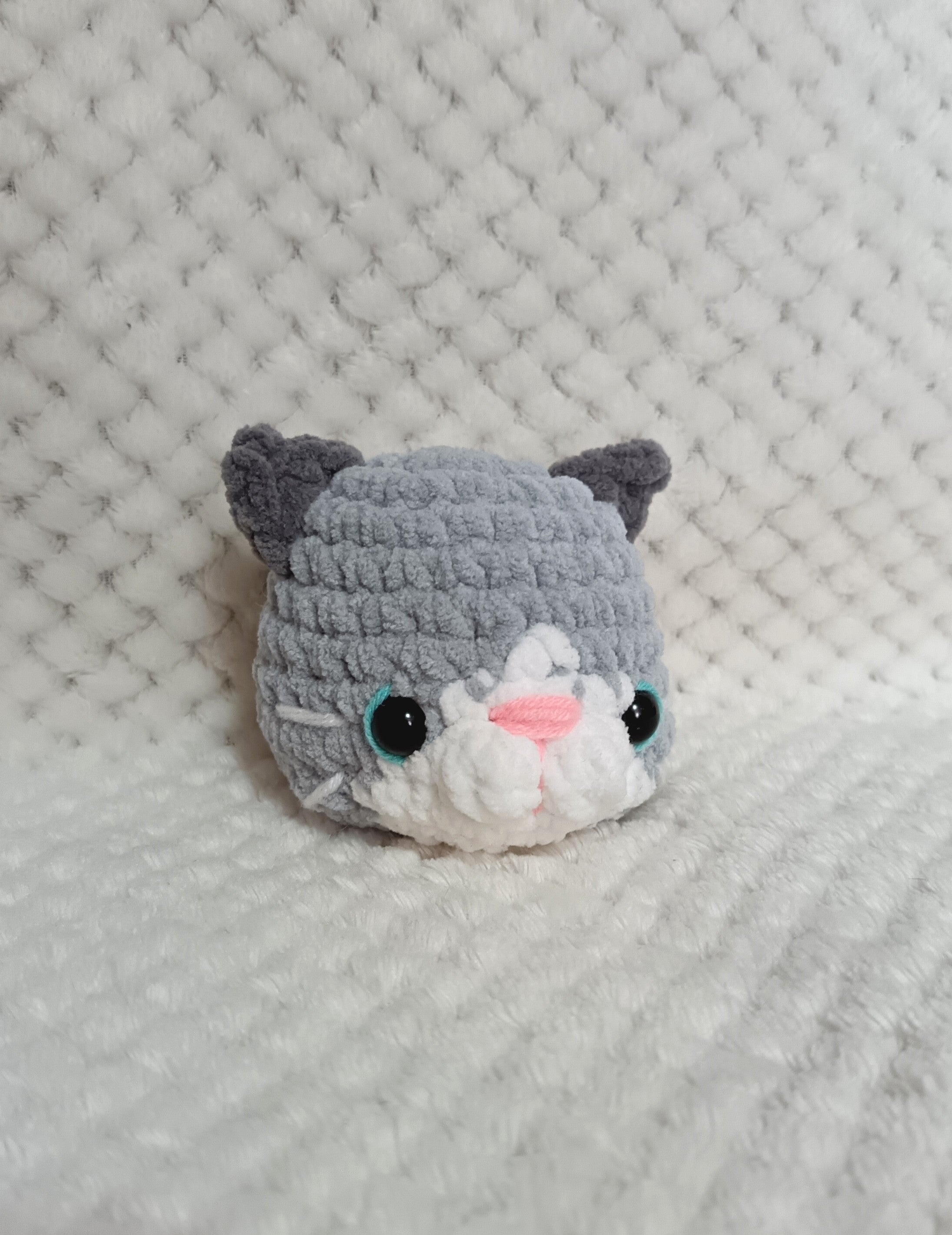 Porte-clés Tête de Chat gris