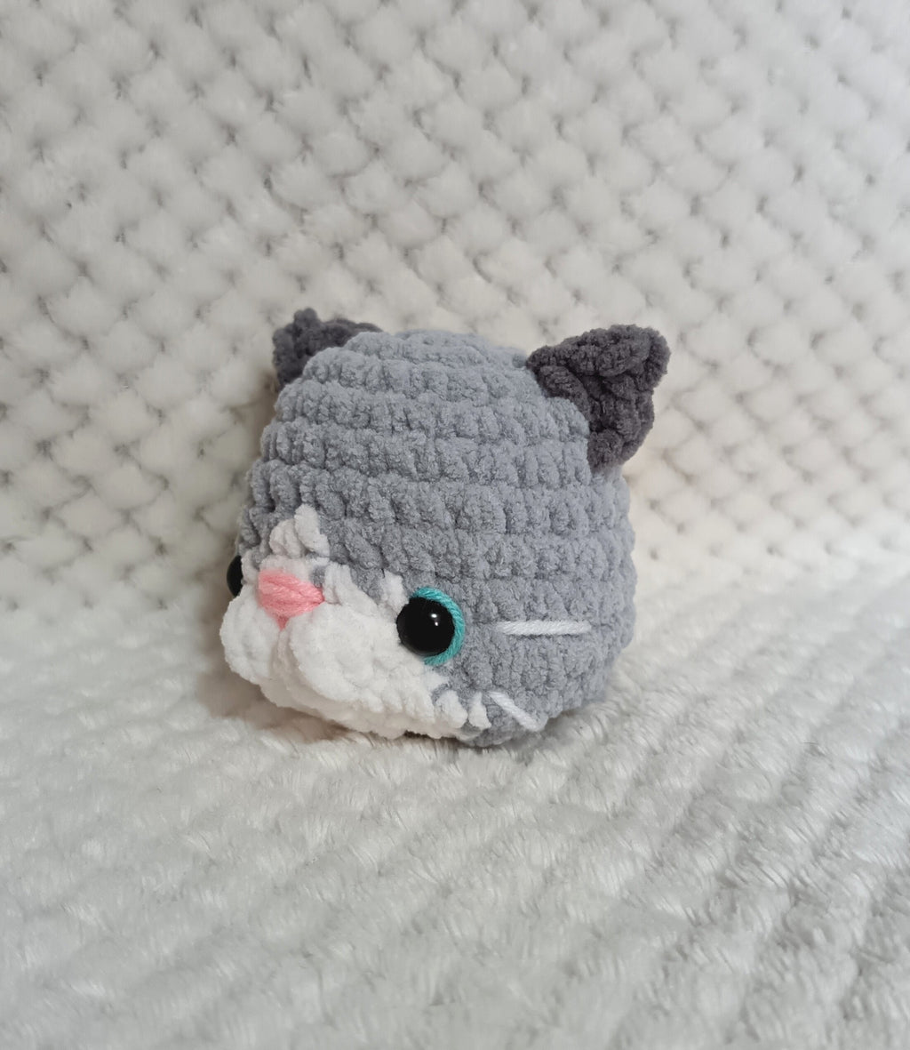 Porte-clés Tête de Chat gris