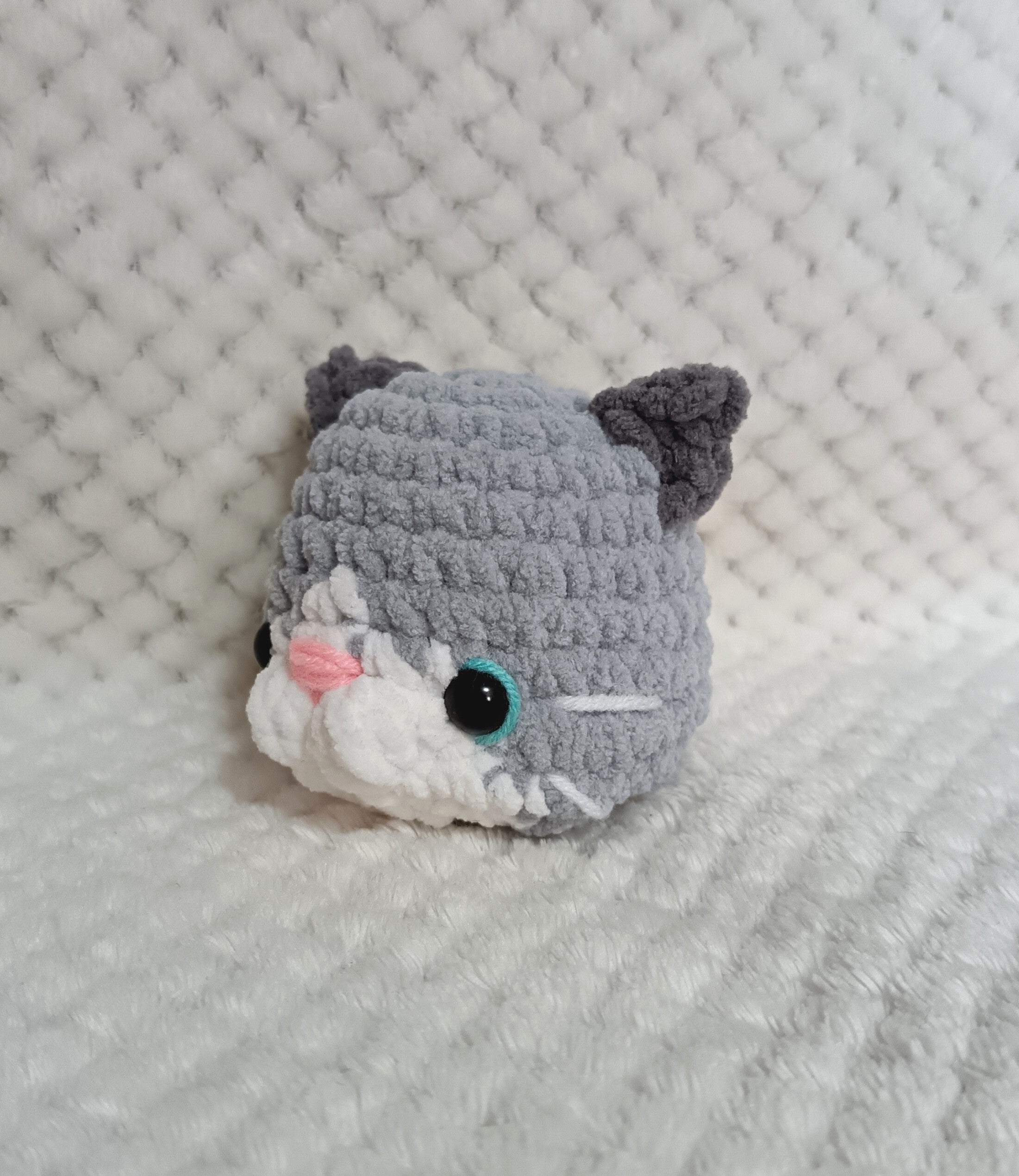 Porte-clés Tête de Chat gris